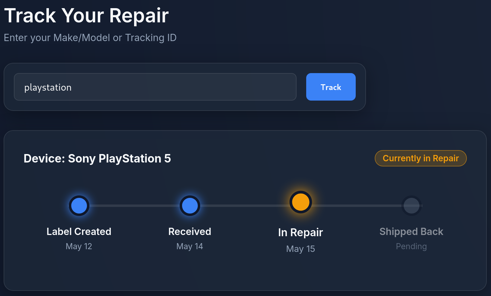 Unified Tracker screenshot